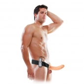 Телесный полый страпон с вибрацией 8  Vibrating Hollow Strap-On - 20,5 см. - Pipedream - купить с доставкой в Астрахани