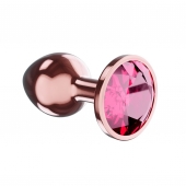 Пробка цвета розового золота с малиновым кристаллом Diamond Ruby Shine L - 8,3 см. - Lola Games - купить с доставкой в Астрахани