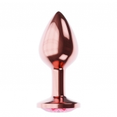 Пробка цвета розового золота с малиновым кристаллом Diamond Ruby Shine L - 8,3 см. - Lola Games - купить с доставкой в Астрахани