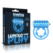 Голубое, светящееся в темноте виброкольцо Lumino Play Vibrating Penis Ring - Lovetoy - в Астрахани купить с доставкой