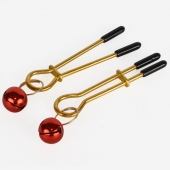Золотистые зажимы с колокольчиками Gold - Sitabella - купить с доставкой в Астрахани