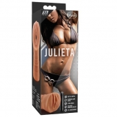 Мастурбатор-вагина цвета карамели Julieta с вибрацией - Blush Novelties - в Астрахани купить с доставкой