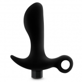 Черный анальный вибратор Silicone Vibrating Prostate Massager 01 - 10,8 см. - Blush Novelties - в Астрахани купить с доставкой