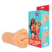 Телесный мастурбатор-ротик с высунутым язычком - Bior toys - в Астрахани купить с доставкой