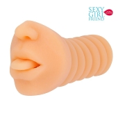 Телесный мастурбатор-ротик с высунутым язычком - Bior toys - в Астрахани купить с доставкой