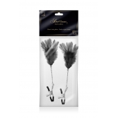 Зажимы для сосков с черными перьями Sweet Caress Feather Nipple Clumps - Sweet Caress - купить с доставкой в Астрахани