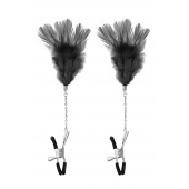 Зажимы для сосков с черными перьями Sweet Caress Feather Nipple Clumps - Sweet Caress - купить с доставкой в Астрахани