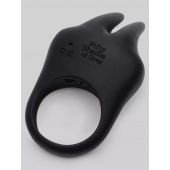 Черное эрекционное виброкольцо Sensation Rechargeable Vibrating Rabbit Love Ring - Fifty Shades of Grey - в Астрахани купить с доставкой