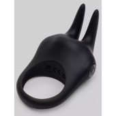 Черное эрекционное виброкольцо Sensation Rechargeable Vibrating Rabbit Love Ring - Fifty Shades of Grey - в Астрахани купить с доставкой