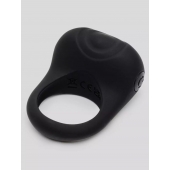 Черное эрекционное виброкольцо Sensation Rechargeable Vibrating Love Ring - Fifty Shades of Grey - в Астрахани купить с доставкой