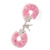 Металлические наручники с розовой меховой опушкой METAL HANDCUFF WITH PLUSH PINK - Dream Toys - купить с доставкой в Астрахани