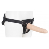 Пустотелый страпон Harness CLASSIC с бандажом - 19,5 см. - LOVETOY (А-Полимер) - купить с доставкой в Астрахани