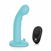 Голубая изогнутая насадка 6in Remote Control Ripple P-Spot G-Spot на черных трусиках - 16 см. - Pegasus - купить с доставкой в Астрахани