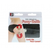 Металлические наручники с чёрной меховой опушкой - Dream Toys - купить с доставкой в Астрахани