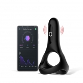 Черное виброкольцо Magic Motion Rise с подхватом мошонки - Magic Motion - в Астрахани купить с доставкой