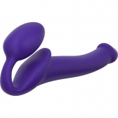 Фиолетовый безремневой страпон Silicone Bendable Strap-On - size M - Strap-on-me - купить с доставкой в Астрахани