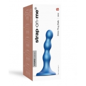 Голубая насадка Strap-On-Me Dildo Plug Balls size S - Strap-on-me - купить с доставкой в Астрахани