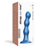 Голубая насадка Strap-On-Me Dildo Plug Balls size L - Strap-on-me - купить с доставкой в Астрахани