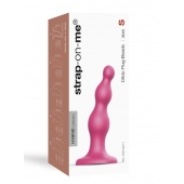 Розовая насадка Strap-On-Me Dildo Plug Beads size S - Strap-on-me - купить с доставкой в Астрахани