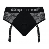 Черные трусики для насадок Diva Lingerie Harness - size S - Strap-on-me - купить с доставкой в Астрахани