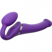 Фиолетовый безремневой вибрострапон Vibrating Bendable Strap-On - size L - Strap-on-me - купить с доставкой в Астрахани
