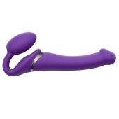 Фиолетовый безремневой вибрострапон Vibrating Bendable Strap-On - size L - Strap-on-me - купить с доставкой в Астрахани