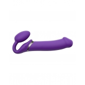 Фиолетовый безремневой вибрострапон Silicone Bendable Strap-On - size XL - Strap-on-me - купить с доставкой в Астрахани