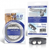 Кольцо на пенис SNAP COCK RING из искусственной кожи на клепках - BlueLine - в Астрахани купить с доставкой