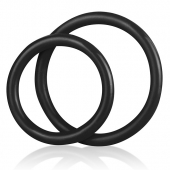 Набор из двух черных силиконовых колец разного диаметра SILICONE COCK RING SET - BlueLine - в Астрахани купить с доставкой