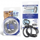 Двойное кольцо выносливости на пенис DUAL STAMINA RING - BlueLine - в Астрахани купить с доставкой