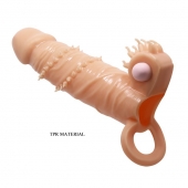Телесная удлиняющая вибронасадка Penis Sleeve Connor - 17 см. - Baile - в Астрахани купить с доставкой