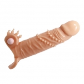 Телесная удлиняющая вибронасадка Penis Sleeve Connor - 17 см. - Baile - в Астрахани купить с доставкой