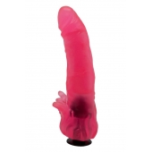 Розовая насадка для страпона с клиторальными лепестками - 18,5 см. - LOVETOY (А-Полимер) - купить с доставкой в Астрахани