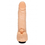 Телесная гелевая насадка-фаллос с клиторальными лепестками - 18,5 см. - LOVETOY (А-Полимер) - купить с доставкой в Астрахани