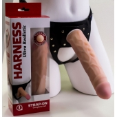 Насадка-фаллос в комплекте с трусиками Harness - 21,6 см. - LOVETOY (А-Полимер) - купить с доставкой в Астрахани