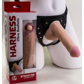 Страпон Harness из двух предметов: трусики с плугом и насадка-фаллос - 17 см. - LOVETOY (А-Полимер) - купить с доставкой в Астрахани