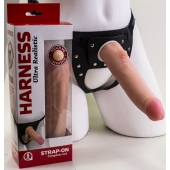 Реалистичный страпон Harness из трусиков и насадки-фаллоса - 18,5 см. - LOVETOY (А-Полимер) - купить с доставкой в Астрахани