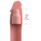 Телесная насадка-удлинитель 2 Inch Silicone X-tension with Strap - 20,3 см. - Pipedream - в Астрахани купить с доставкой