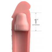 Телесная насадка-удлинитель 1 Inch Silicone X-tension - 17,8 см. - Pipedream - в Астрахани купить с доставкой