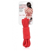 Красная хлопковая веревка для связывания - 3 м. - Lux Fetish - купить с доставкой в Астрахани