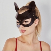 Коричневая кожаная маска  Кошечка - Sitabella - купить с доставкой в Астрахани
