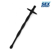 Черный силиконовый уретральный стимулятор - 15 см. - Sex Expert - купить с доставкой в Астрахани