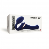 Синий безремневой страпон Multi Orgasm Size S с клиторальной стимуляцией - Strap-on-me - купить с доставкой в Астрахани