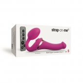 Ярко-розовый безремневой страпон Multi Orgasm Size S с клиторальной стимуляцией - Strap-on-me - купить с доставкой в Астрахани