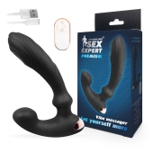 Черный вибромассажер простаты Sex Expert - 14,5 см. - Sex Expert - в Астрахани купить с доставкой