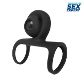 Черная вибронасадка на пенис Sex Expert - Sex Expert - в Астрахани купить с доставкой