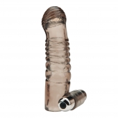 Дымчатая насадка на пенис с вибрацией  Vibrating Penis Enhancing Sleeve Extension - 13,3 см. - BlueLine - в Астрахани купить с доставкой