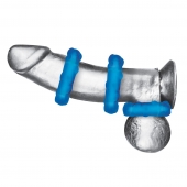 Комплект из трех голубых эрекционных колец 3-Pack Ribbed Rider Cock Ring Set - BlueLine - в Астрахани купить с доставкой