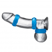 Комплект из трех голубых колец для эрекции 3-Pack Nuts   Bolts Stretch Cock Ring Set - BlueLine - в Астрахани купить с доставкой