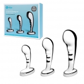Набор из 3 стальных стимуляторов простаты Stainless Steel P-spot Training Set - b-Vibe - в Астрахани купить с доставкой